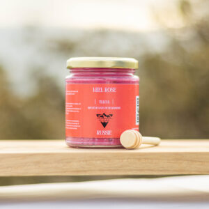 Miel rose de Russie infusé de baies de framboises 500g