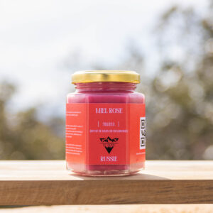 Miel rose de Russie infusé de baies de framboises
